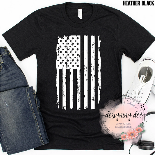 Distressed American Flag Graphic T-Shirt for Men