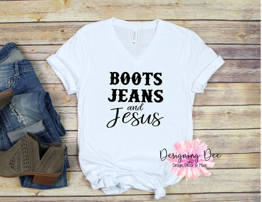 Boots Jeans and Jesus Christian Shirt for Women