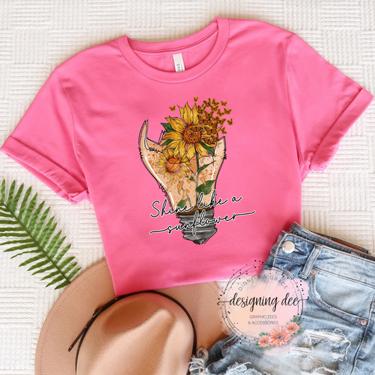Shine Like A Sunflower Inspirational T-Shirt