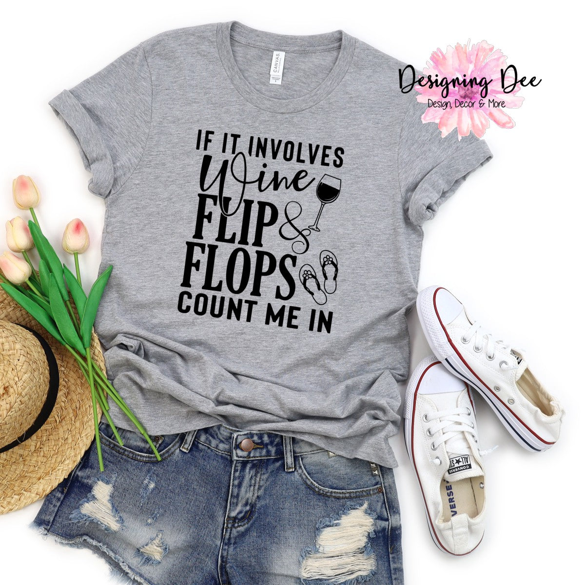 Wine & Flip Flops Graphic Tee